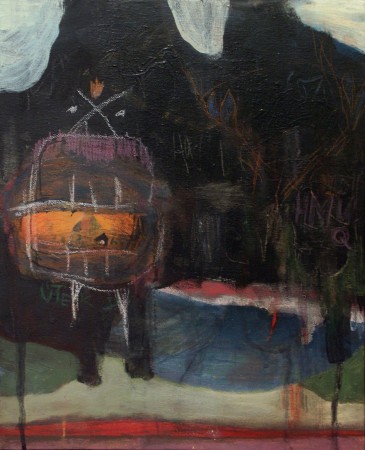 Utek do hmuq, 2010, acrylic on canvas, 20x30